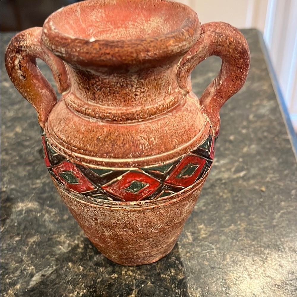 Rustic Red and Black Native Ceramic Vase